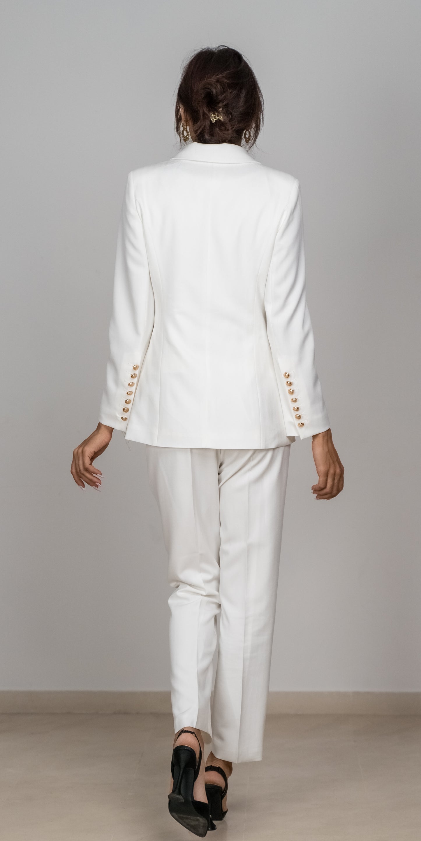 Tailleur 3 Pièces Femme – Blazer Croisé, Gilet et Pantalon Crayon – Style Britannique pour le Bureau